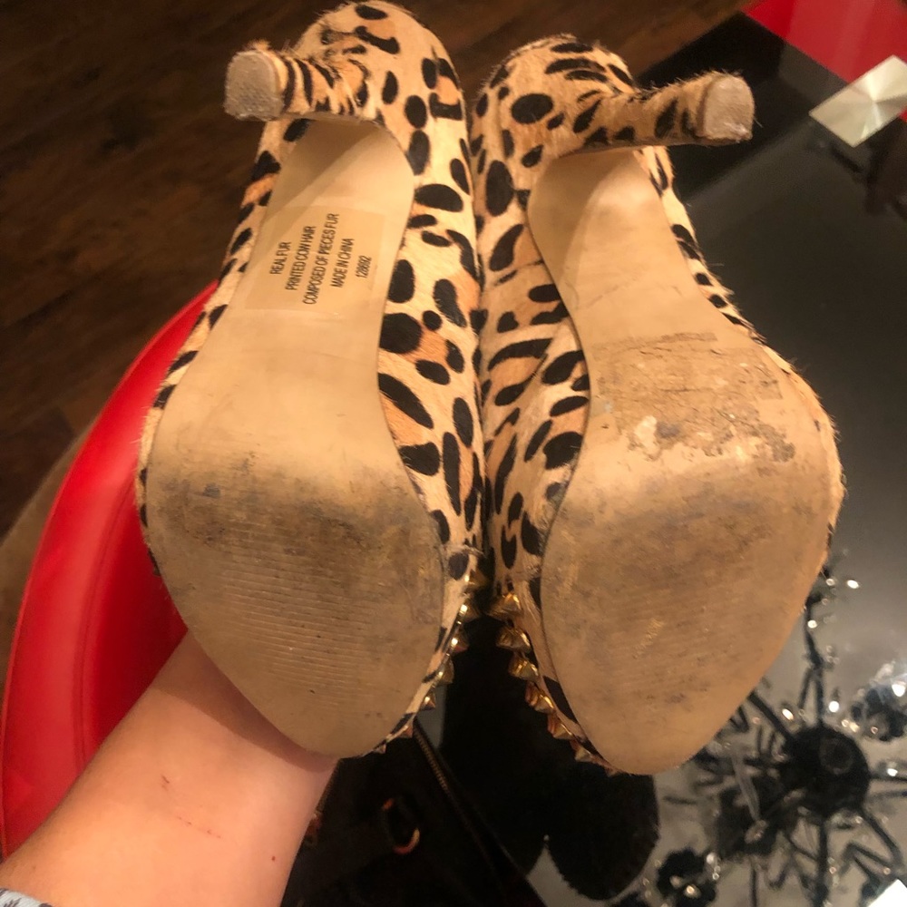 Steve Madden Leopard Print Studded Platform Heels… - image 5